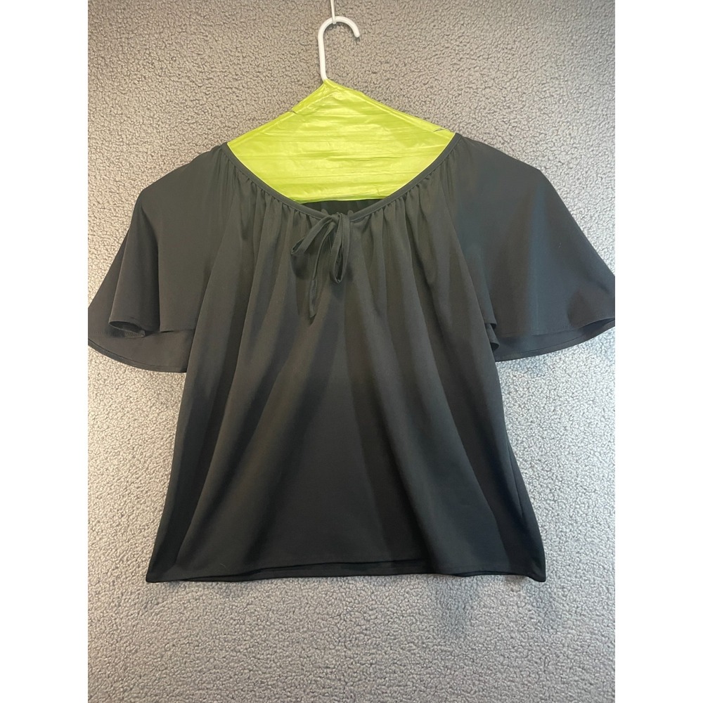 Graff‎ California Wear Top, Keyhole Tie at Neck, Black   XL